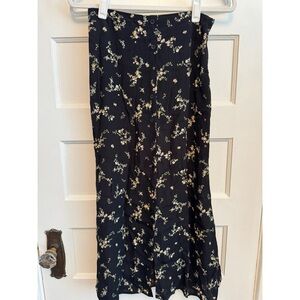 Floral Black Skirt